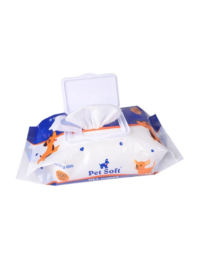 مناديل تنظيف معطرة برائحة التفاح للحيوانات الأليفة – ناعمة وعددها 100 قطعة - Image 1